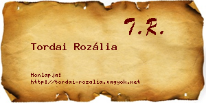Tordai Rozália névjegykártya