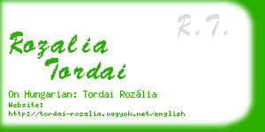 rozalia tordai business card