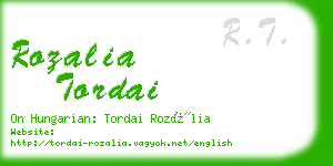 rozalia tordai business card